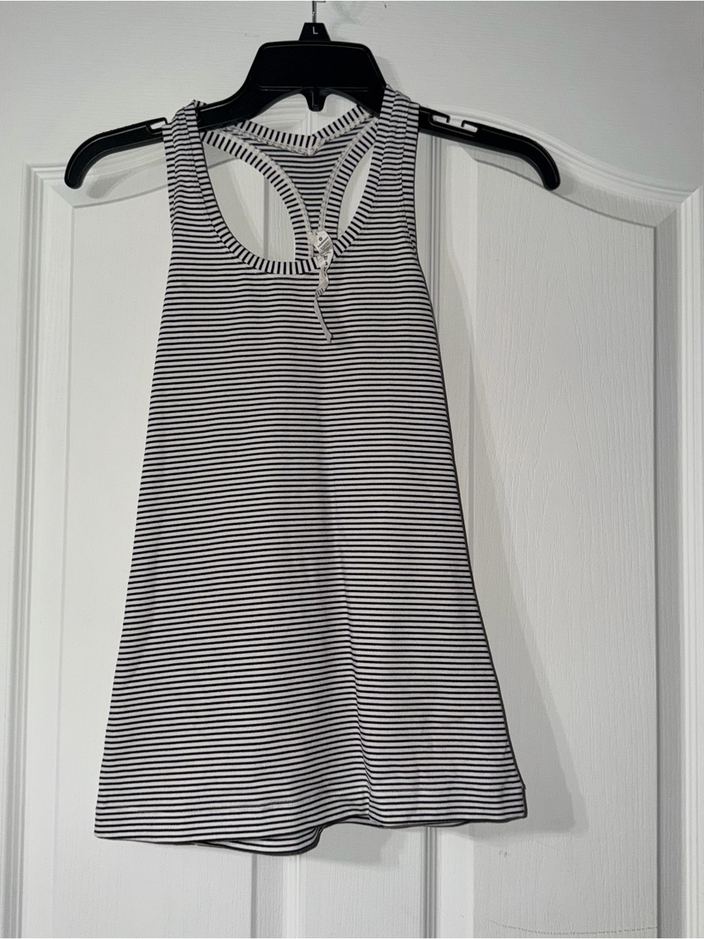 Lululemon Striped Racerback Tank Top - Black & White